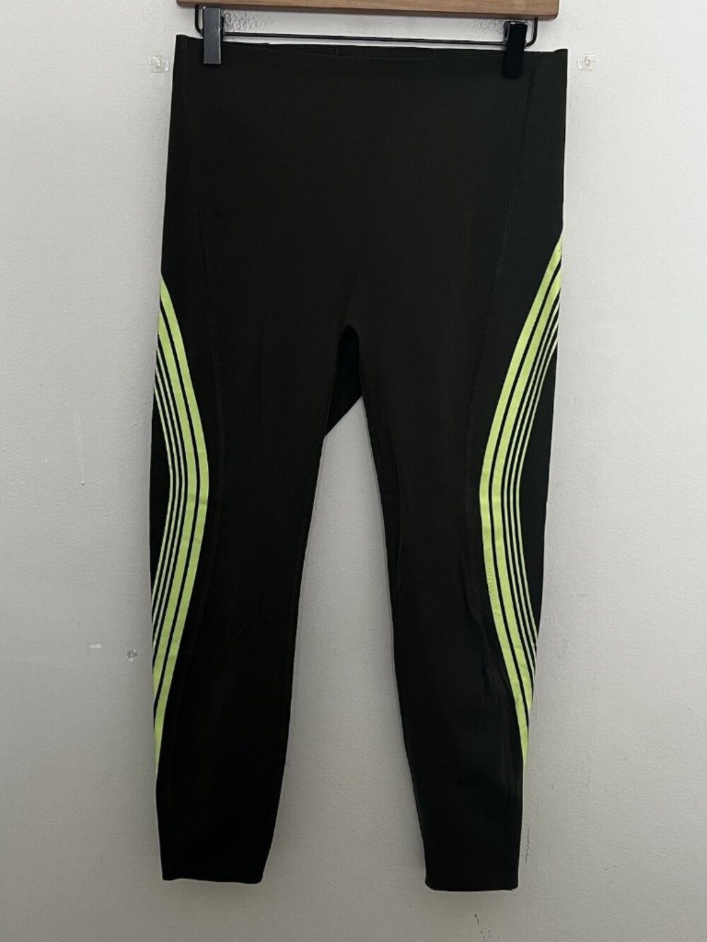 New with Tags Spanx XL Leggings in Deep Olive Green Contour Stripe 7/8 - Picture 2 of 4